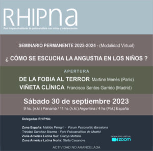 Affiche de la Conférence avec des bandes de couleurs gris bleuté, marron et noire